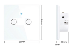 Kettes - Üveg előlapú okos villany kapcsoló